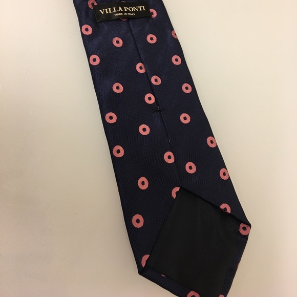 Villa Ponti Navy and Pink Tie - Picture 3 of 4